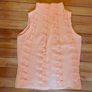 White + Warren Orange Cashmere Sweater Vest